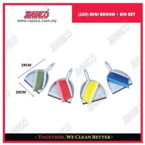 (150) MINI BROOM + BIN SET