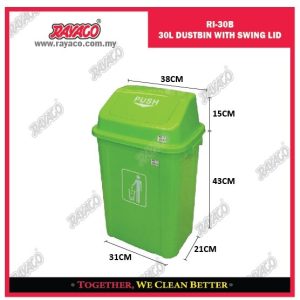 (RI30B) TEMPAT SAMPAH 30L DENGAN TUTUP AYUN