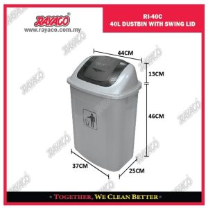 (RI-40C) TEMPAT SAMPAH 40L DENGAN TUTUP AYUN