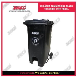 (RI-240UB) TEMPAT SAMPAH HITAM KOMERSIAL DENGAN PEDAL