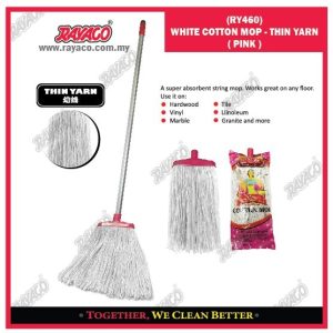 (RY460) KAIN PEL KATUN PUTIH - BENANG TIPIS (PINK)