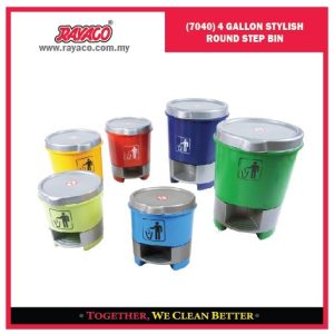 (7040) TEMPAT SAMPAH INJAK BULAT STYLISH 4 GALON