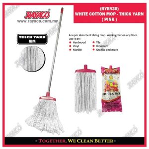 (RYE430) PEL KATUN PUTIH - BENANG TEBAL (PINK)