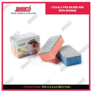 (703-S) 2 PCS BANTALAN (PAD) SILVER DENGAN SPONS