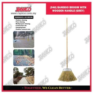 (548) SAPU BAMBU DENGAN GAGANG KAYU (ABU-ABU)